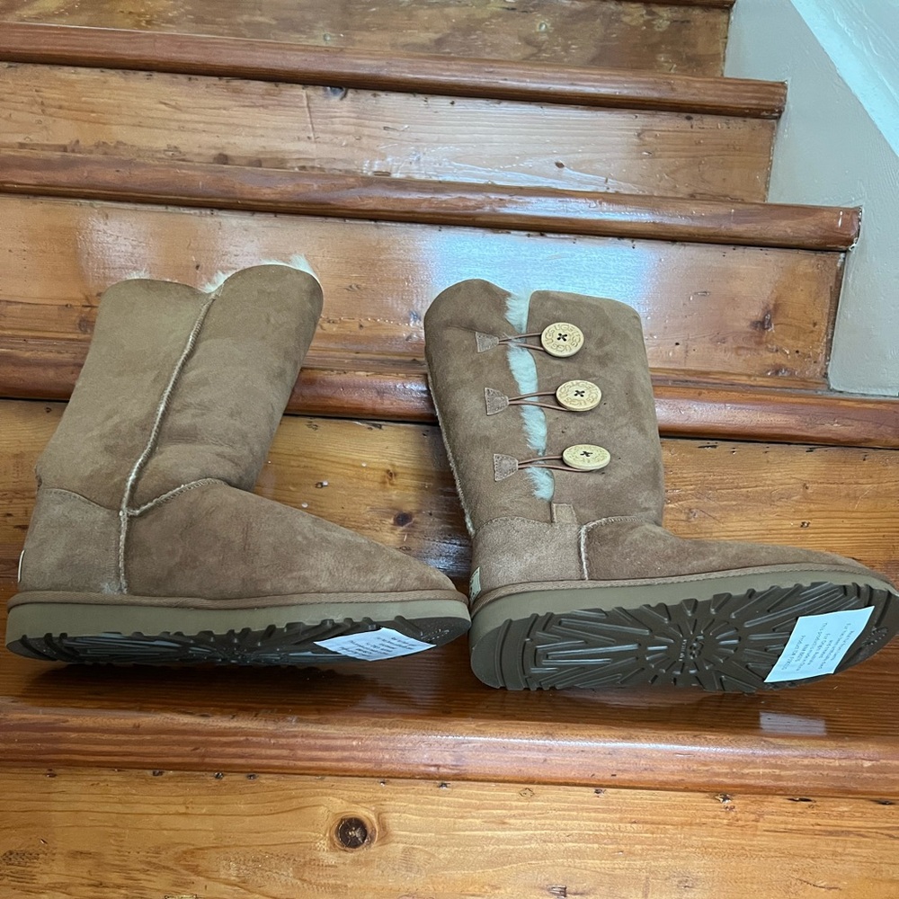 UGG Tan Winter Boots with Button Accents